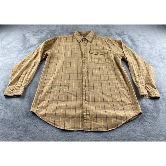 L.L. Bean Other - LL Bean Mens Tall L. Plaid Button Down Shirt Tan Brown 100% Cotton Long Sleeve